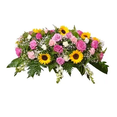 Beautiful Sunflowers Casket Saddle