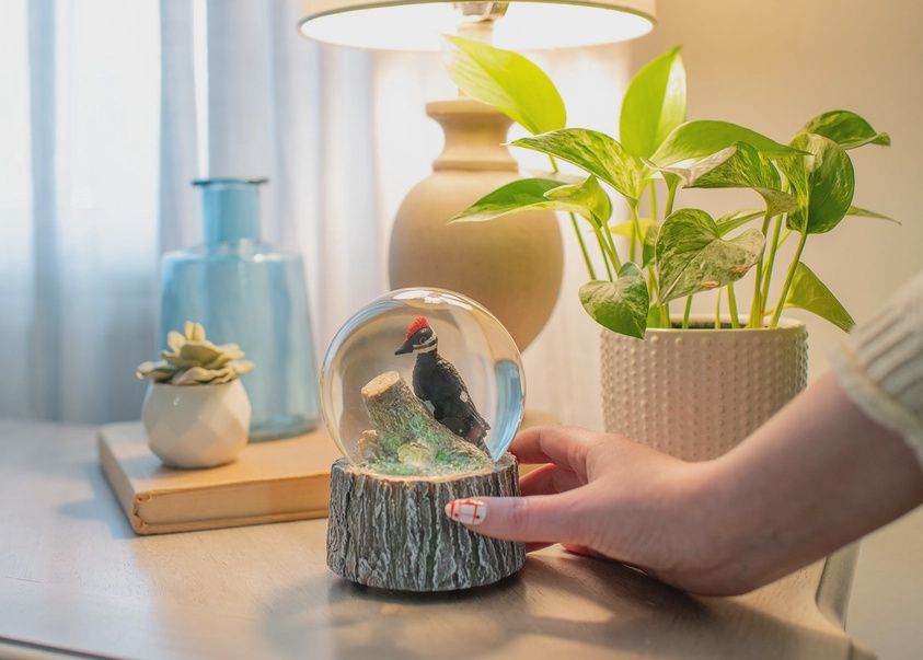 Pileated Woodpecker Musical Snow Globe