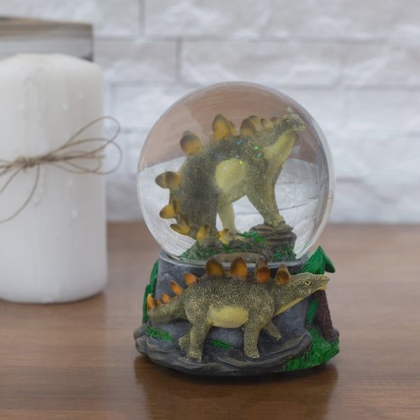 Stegosaurus Musical Snow Globe