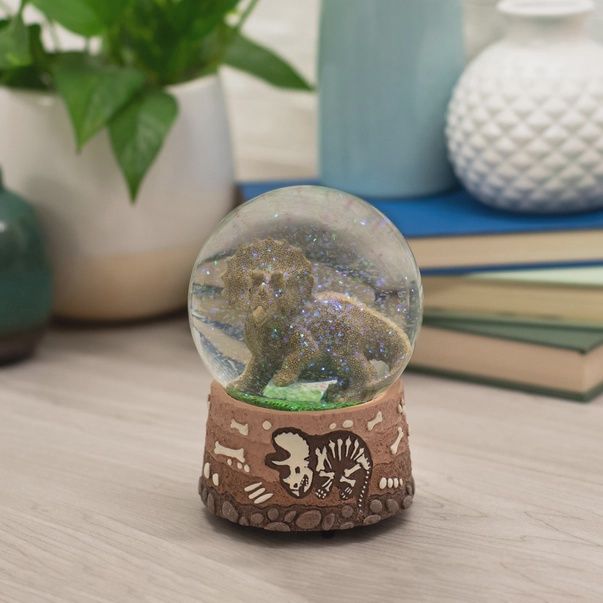 Triceratops Bone Dig Musical Snow Globe