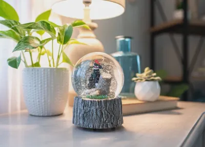 Pileated Woodpecker Musical Snow Globe