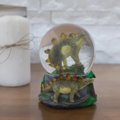 Stegosaurus Musical Snow Globe