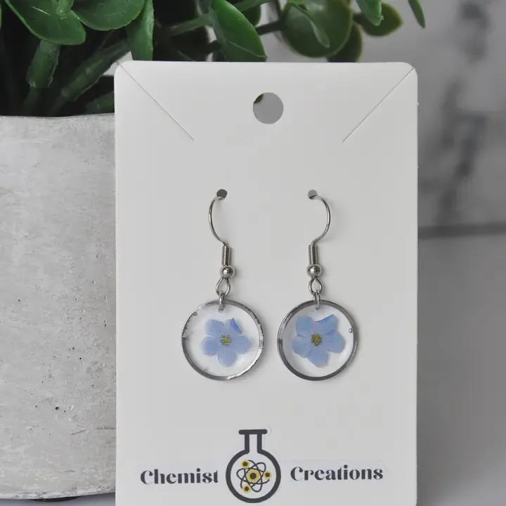 Forget Me Not Real Flower Earrings