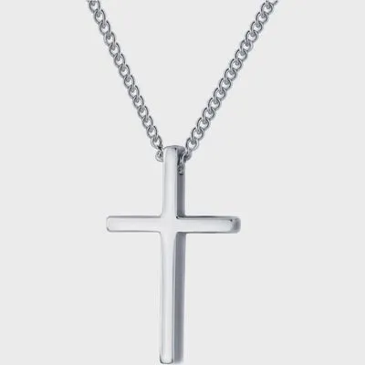 Cross Charm Pendant Necklace in 925 Sterling Silver