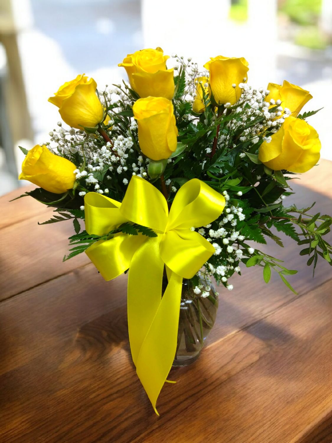 Dozen Roses Vase Arrangement