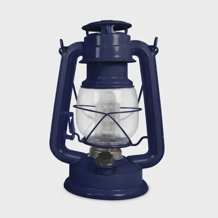 Silent Night Navy Blue Vintage LED Lantern