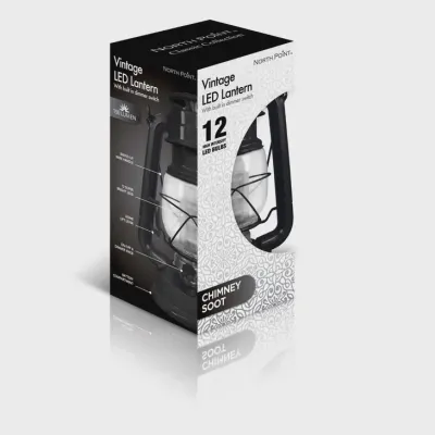 Chimney Soot Black Vintage LED Lantern