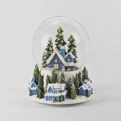Boule à Neige de Noël Maison Bleue