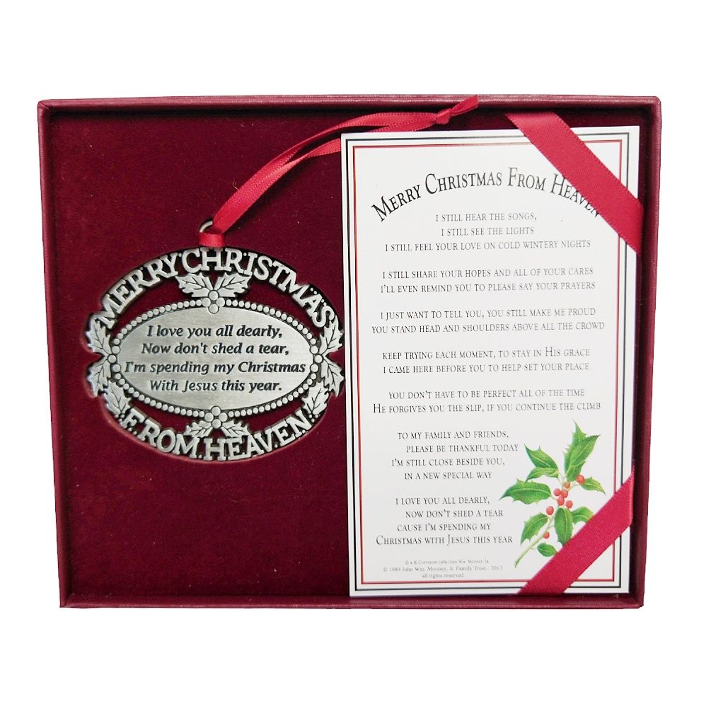 Merry Christmas From Heaven Pewter Ornament Silver