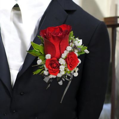 Red Rose Elegance Boutonniere