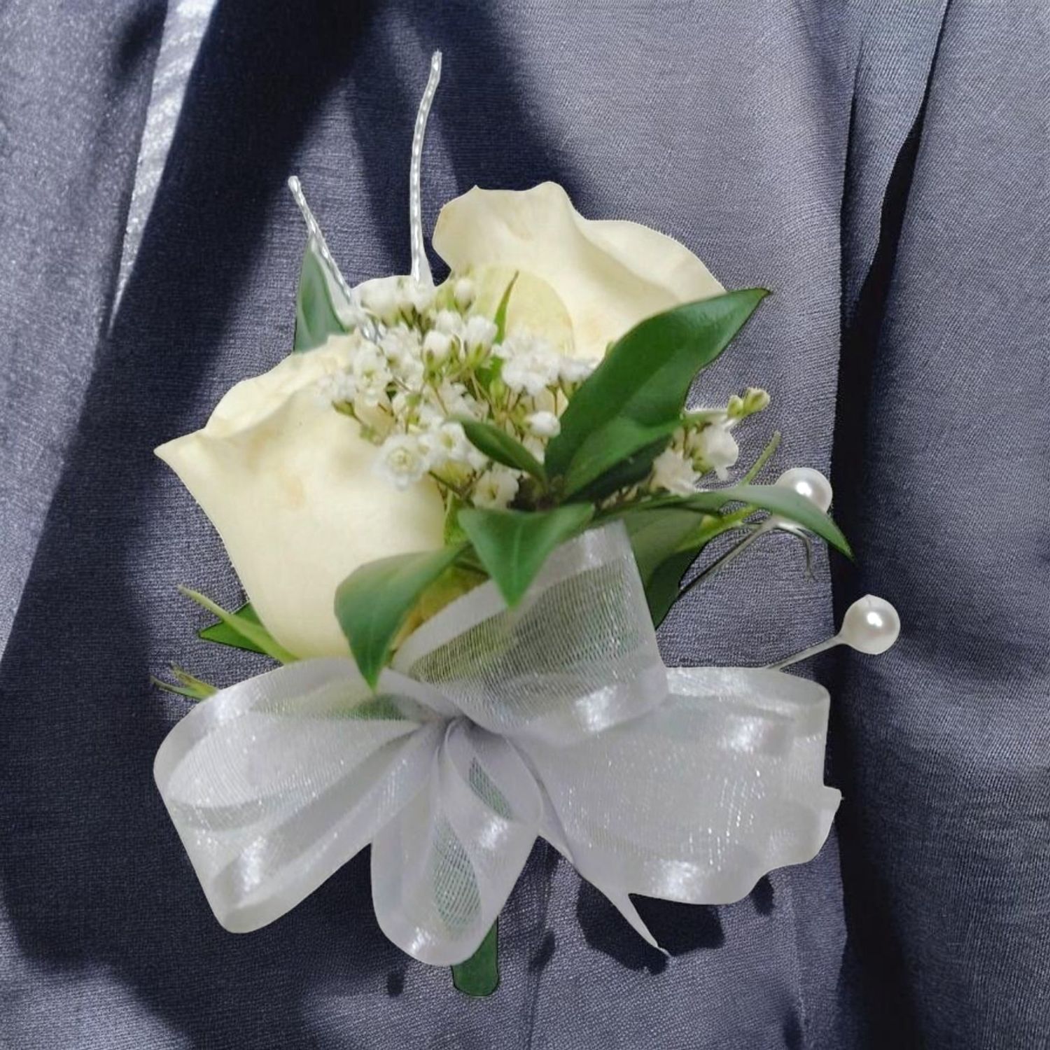 Silver Diamond Boutonniere