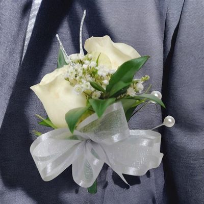 Silver Diamond Boutonniere