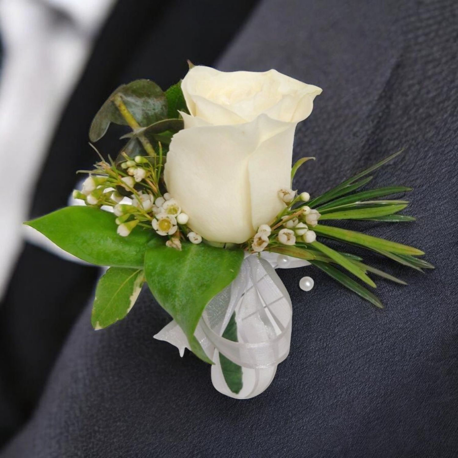 Eucalyptus Rose Boutonniere