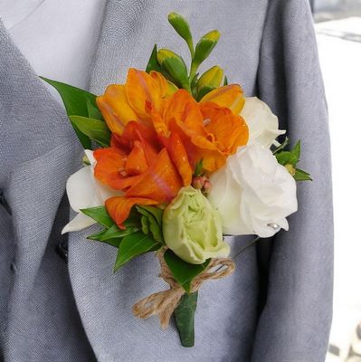 Orange Beauty Boutonniere