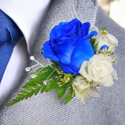 Sparkling Blue Boutonniere