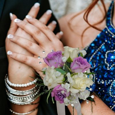 Charming Purple and White Corsage