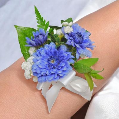Blue Chrysanthemum  Corsage