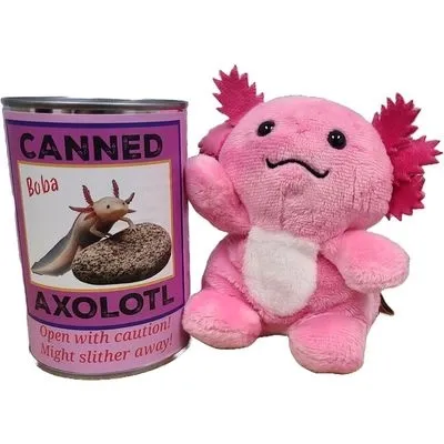 Peluche axolotl en conserve – Boba