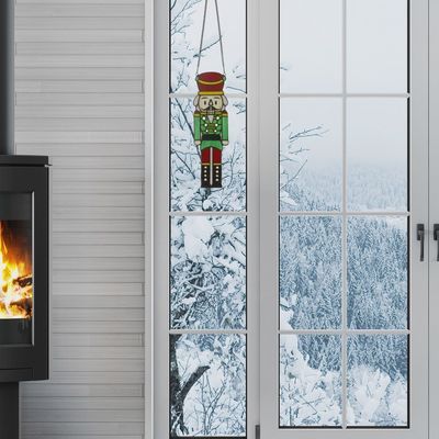 Panneau de Fenêtre en Verre Coloré Casse-Noisette de Noël 14 po Hans