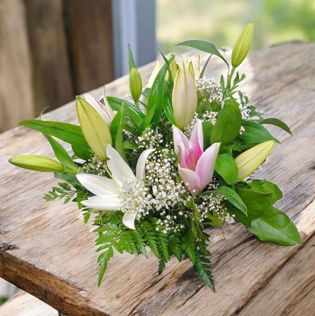 Pink and White Lily Bouquet