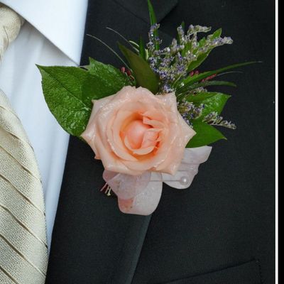 Pink and Lavender Boutonniere