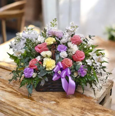 The Love Bird  Flower  Basket