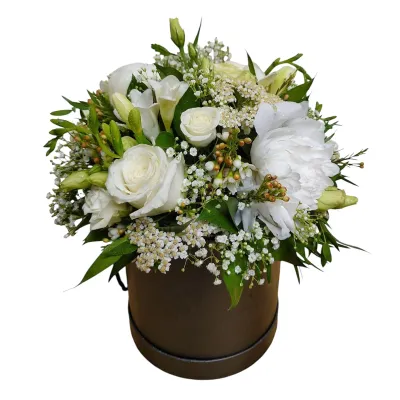 Ivory Lace Flower Hatbox