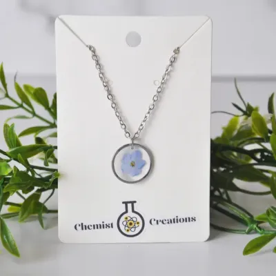 Forget Me Not Real Flower Necklace