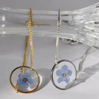 Forget Me Not Real Flower Necklace