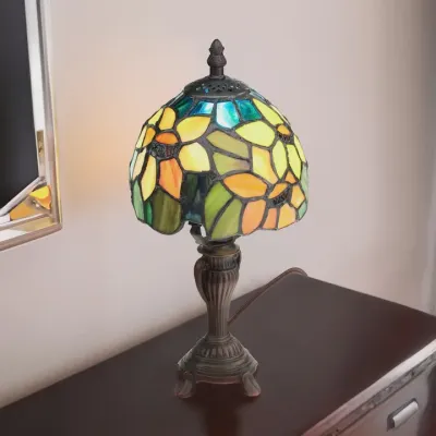 12"H Sunflower Blossoms Candlestick Accent Lamp