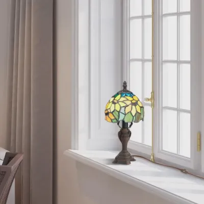 12"H Sunflower Blossoms Candlestick Accent Lamp