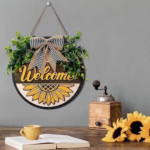 12" Welcome Sunflower