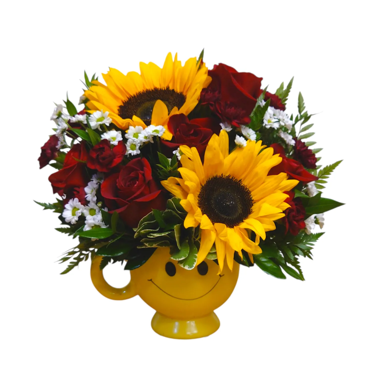 Red Roses Sunny Smile Bouquet