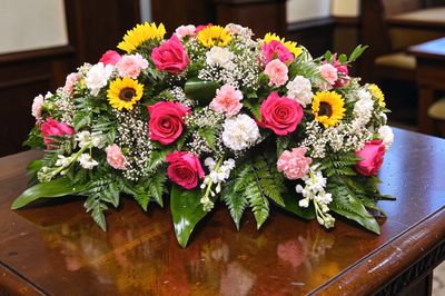 Beautiful Sunflowers Casket Saddle