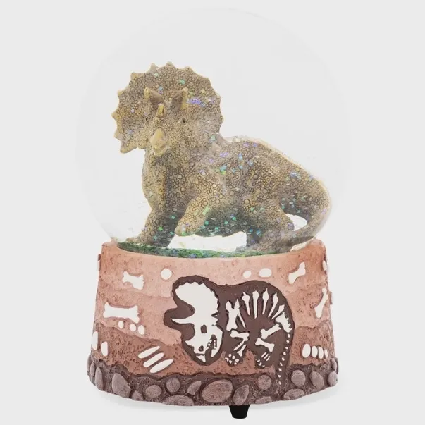 Triceratops Bone Dig Musical Snow Globe