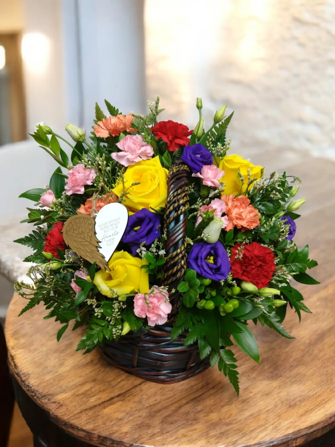 Your Wings were Ready Flower Basket