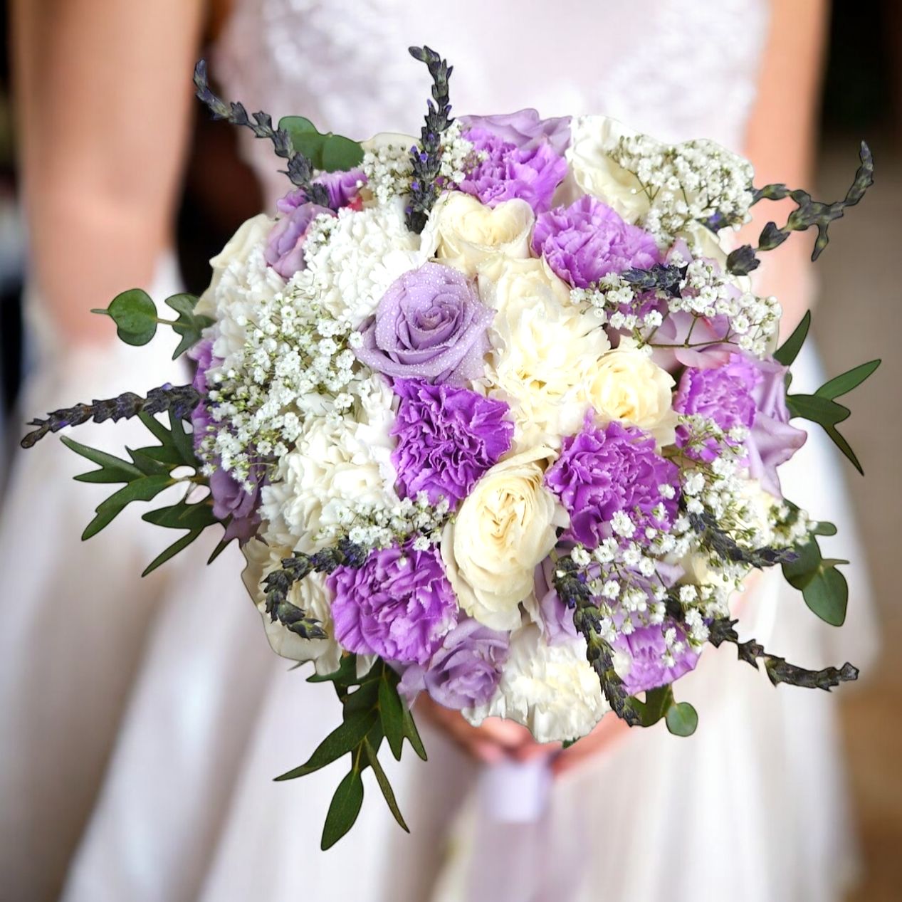 Fresh Lavender Wedding Bouquet