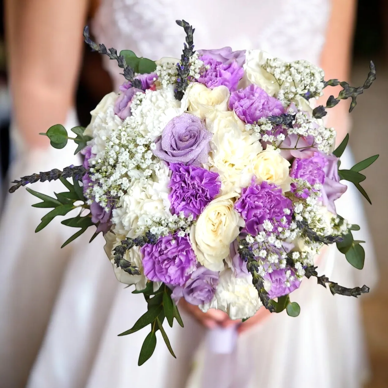 Fresh Lavender Wedding Bouquet
