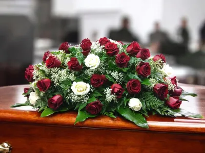 Radiant Red and White Casket Saddle