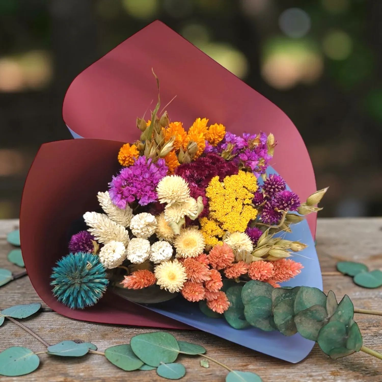 Colorful Dried Summer Bouquet