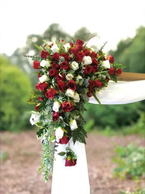 White Lily  Orchid Cascading Bouquet