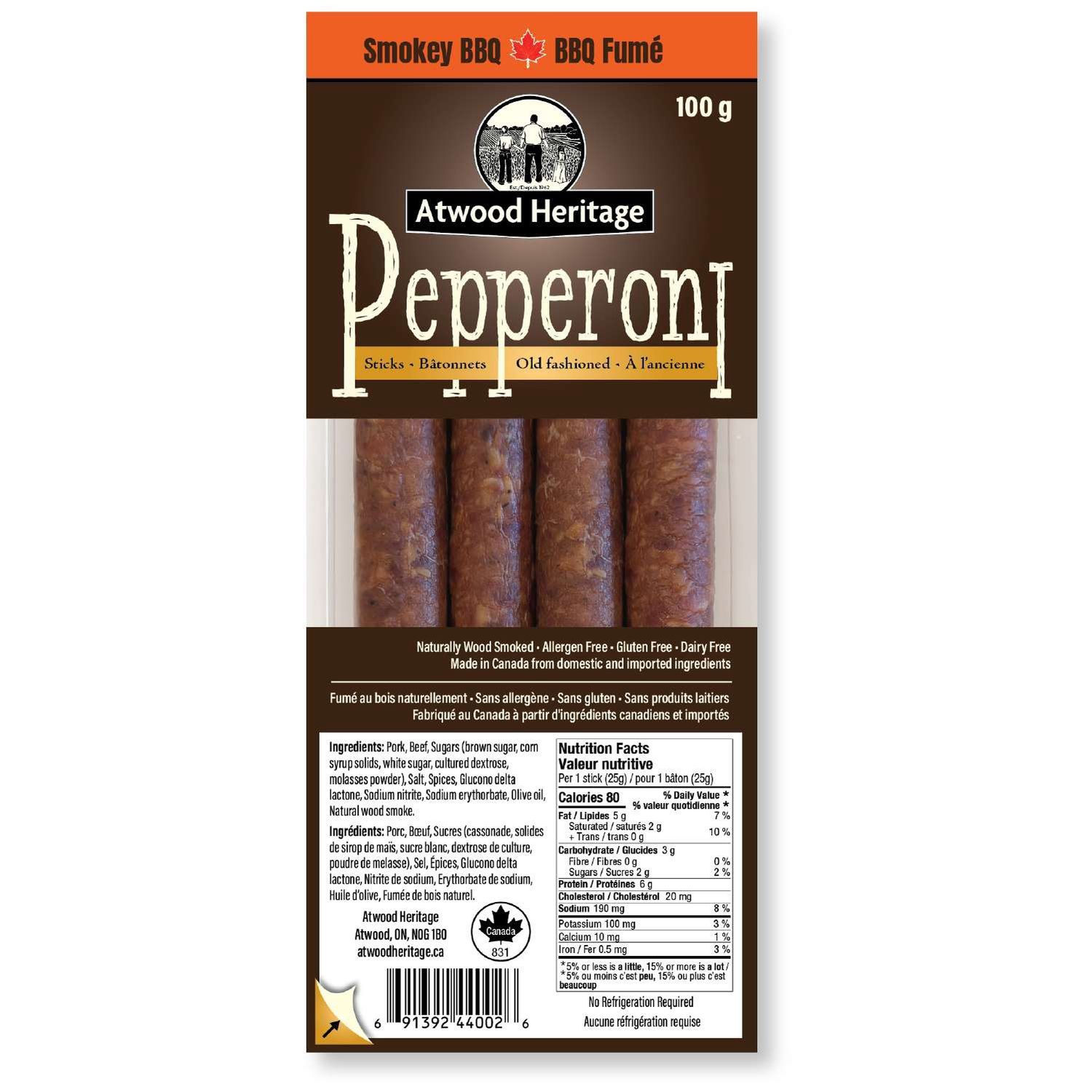 Smokey BBQ Pepperoni Snack Sticks 4 Pack