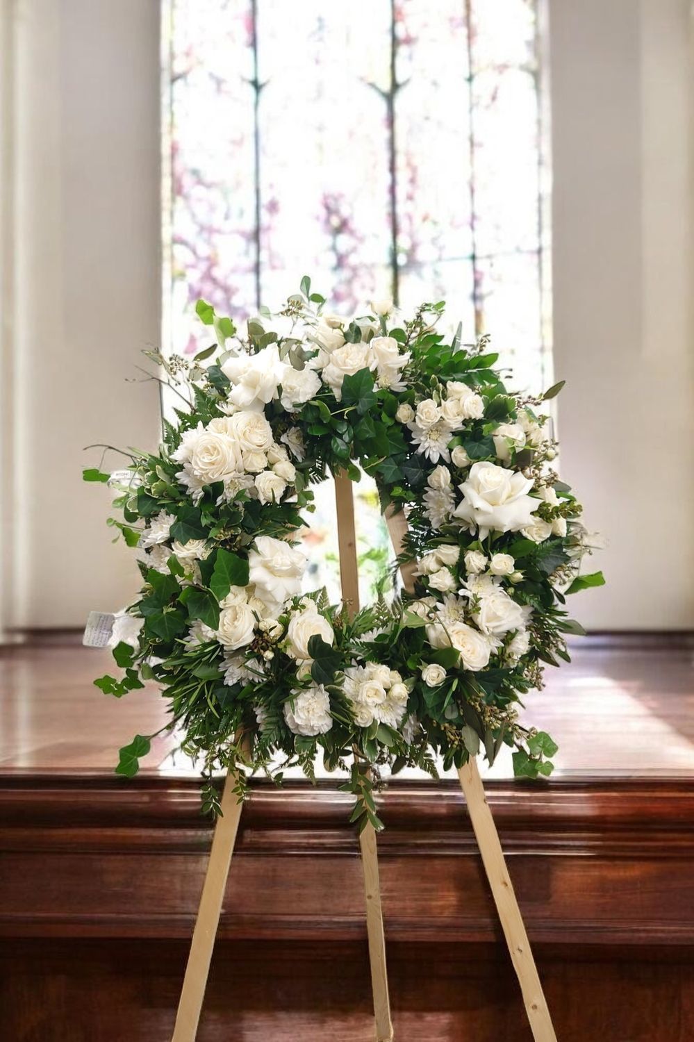 White Coronal Garden Wreath