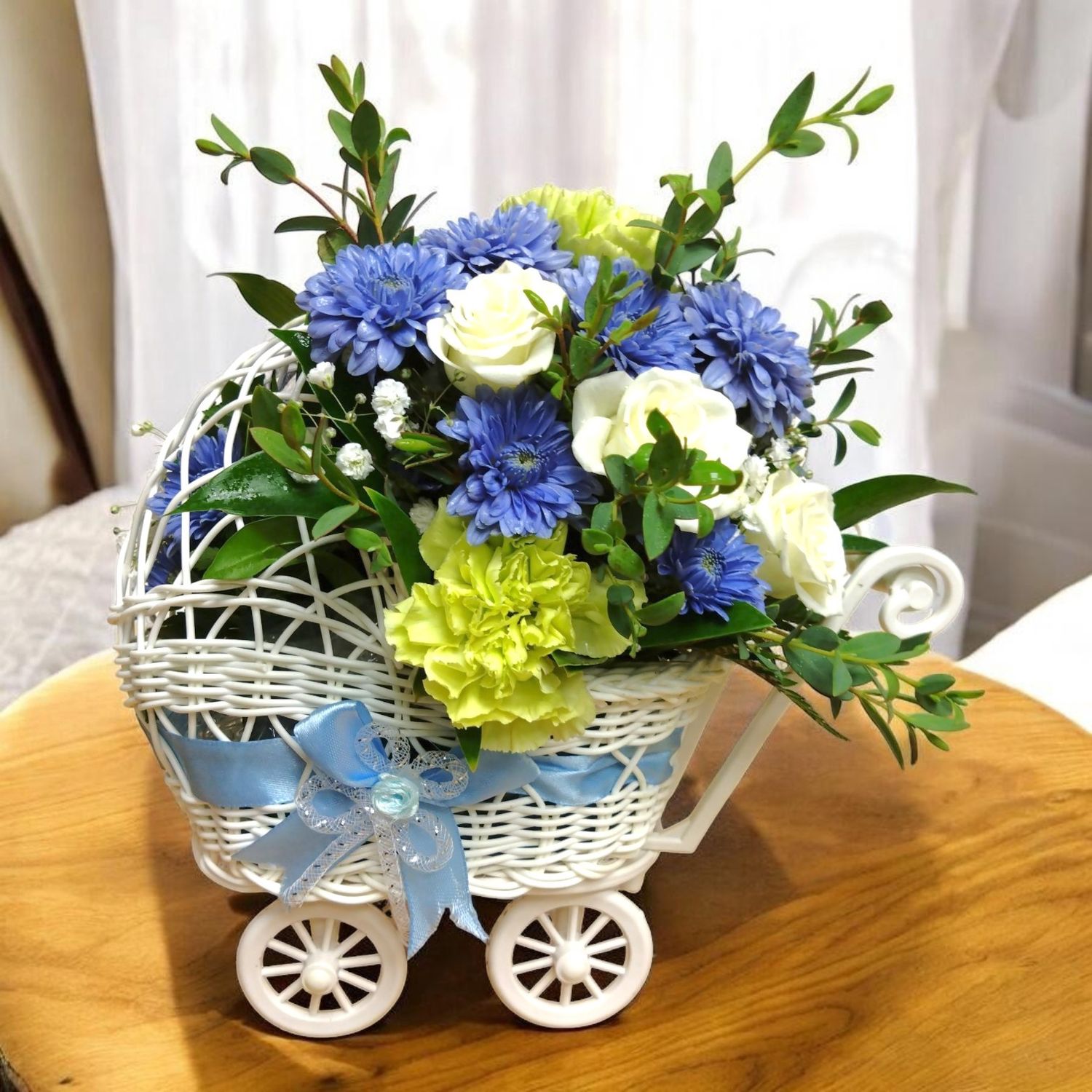 New Baby Boy Flower Carriage