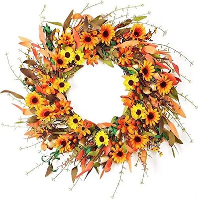 20" Fall Daisy Wreath