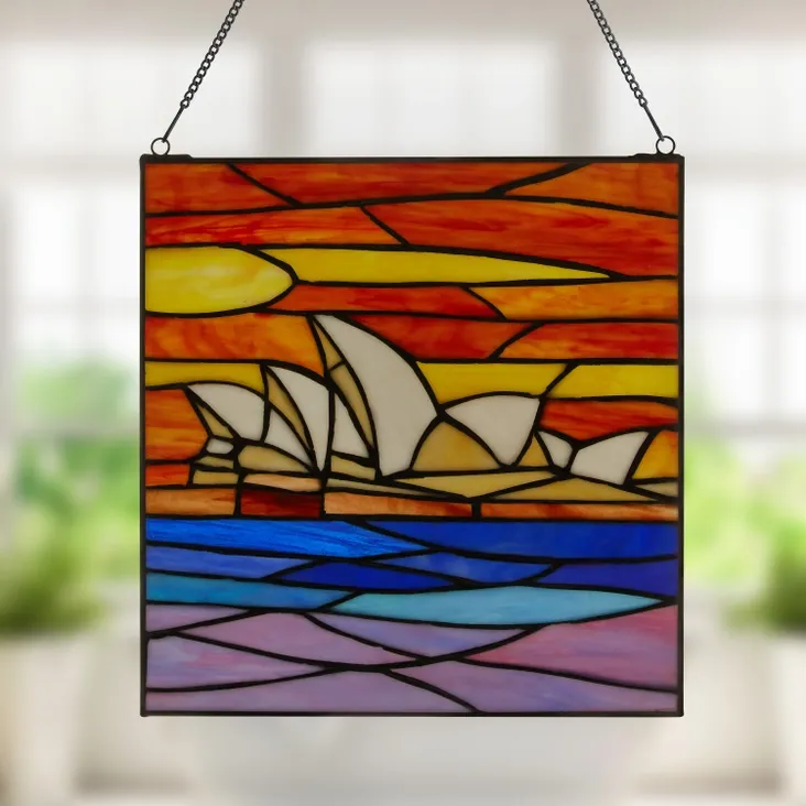12" Sydney Opera House Stained Glass Window Panel