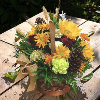 Golden Season Flower Basket