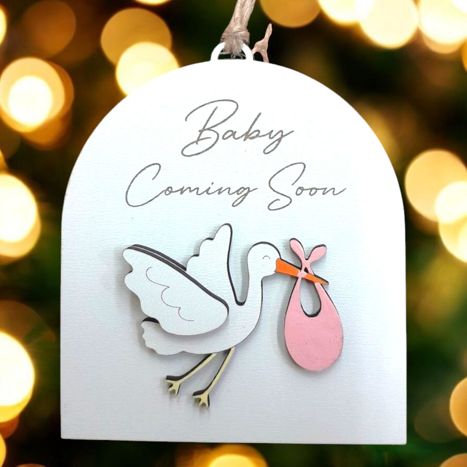 Stork Baby Coming Soon Ornament