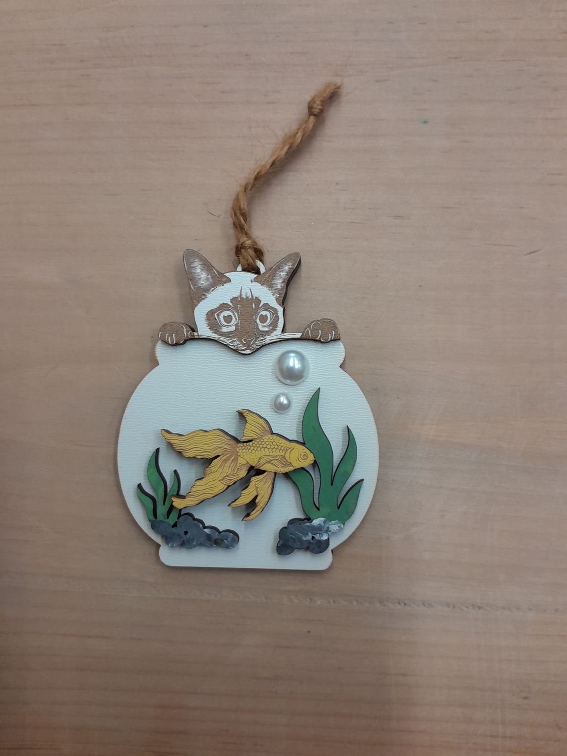 Cat and Fishbowl Ornament