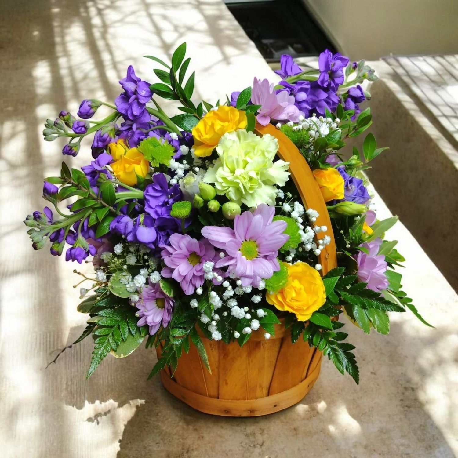 Periwinkle Flower Basket